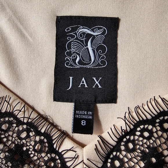 Jax Blush Pink Black Lace Cocktail Dress Size 8 - Picture 5 of 8